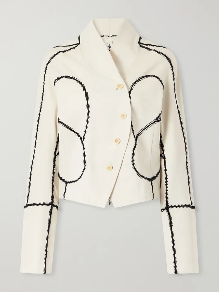 Idolo stitch-detailed wool-gabardine jacket