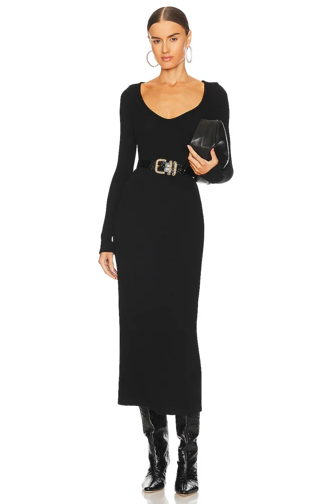 V-neck Sweater Dress