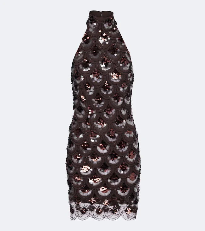 Sequined halterneck minidress