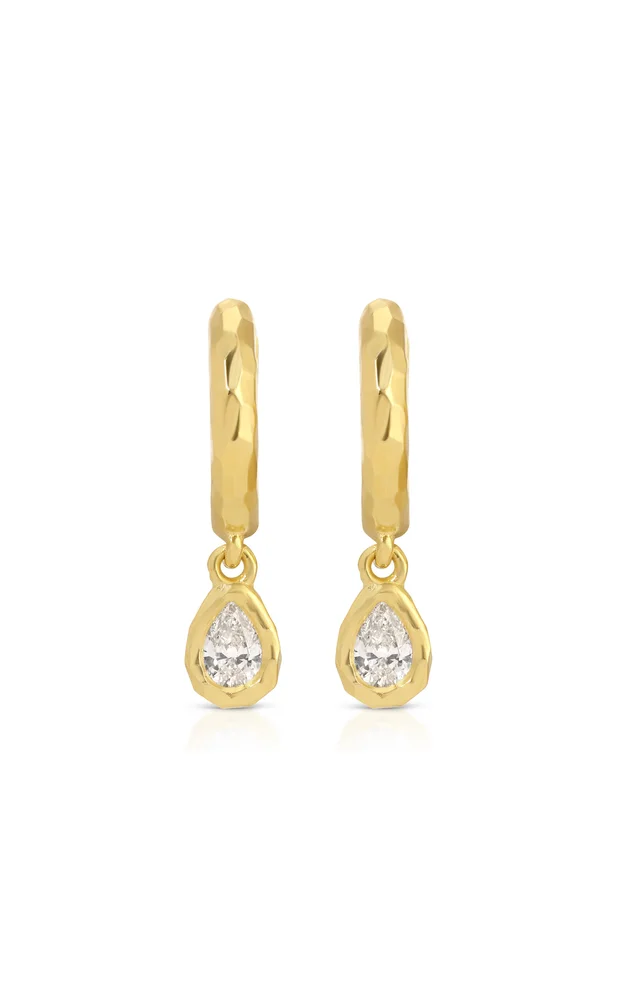 Gabby Hoops 18K Yellow Gold Diamond Earrings