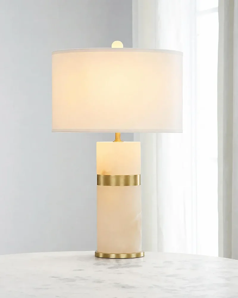 Alabaster Tower 30" Table Lamp