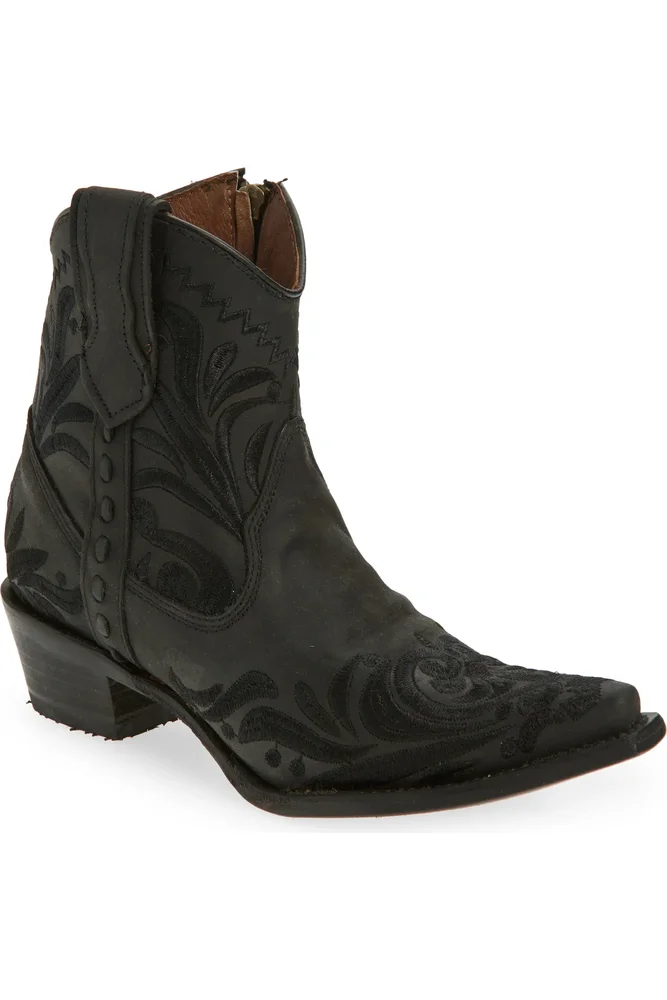 Embroidered Western Ankle Boot