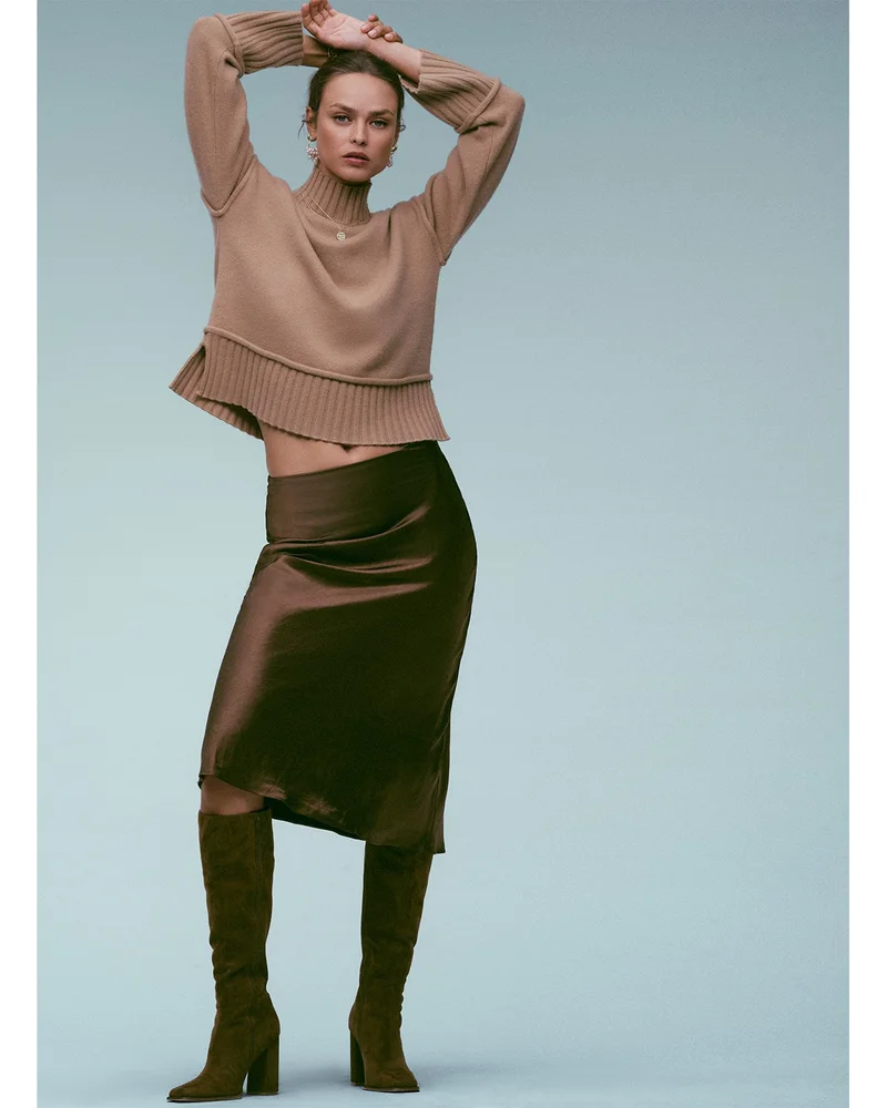 Midi Satin Slip Skirt - Exclusive