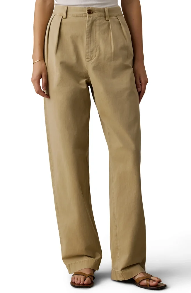 Seafarer Wide Leg Pleated Chino Pants
