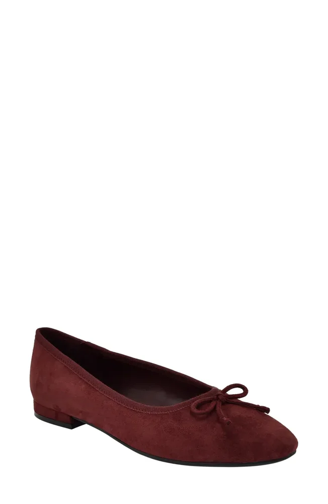 Cyrie Bow Embellished Ballet Flat (Dark Red)