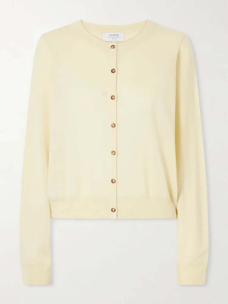 ben silk wool and cashmere blend cardigan