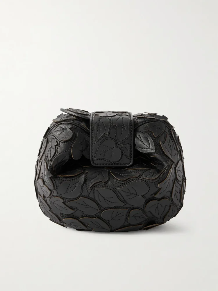 Soft Demi embroidered leather clutch