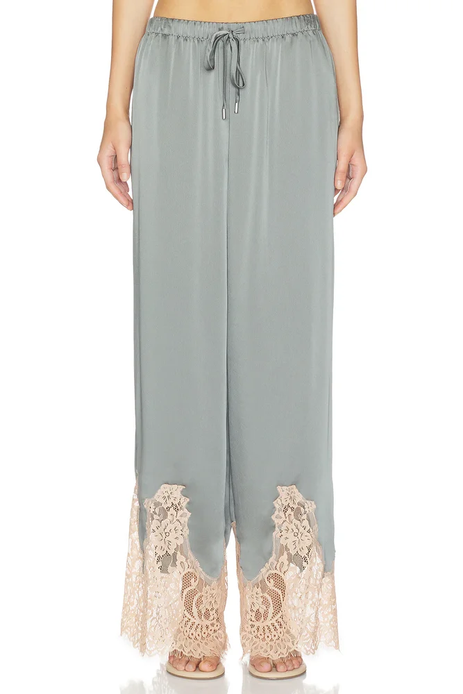 Mirel Lace Trim Drawstring Pant