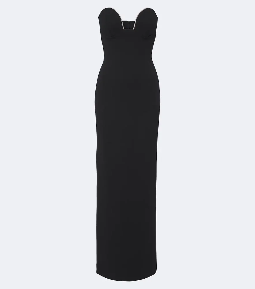 Sommer Embellished Strapless Crêpe Gown