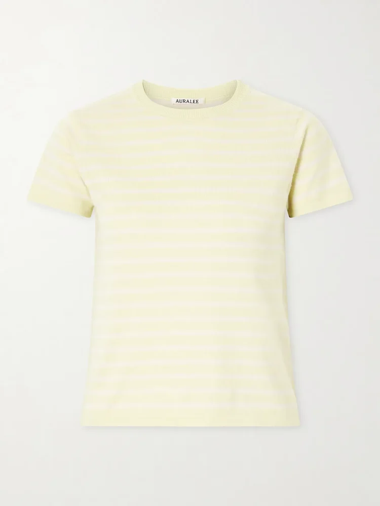 Knitted striped cotton T-shirt