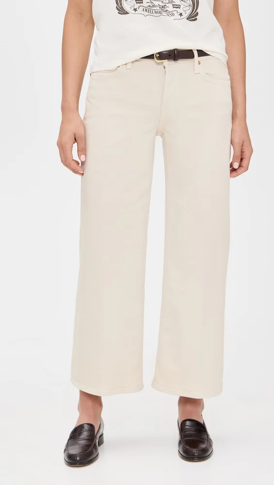 Mid Rise Wide Leg Crop Jeans