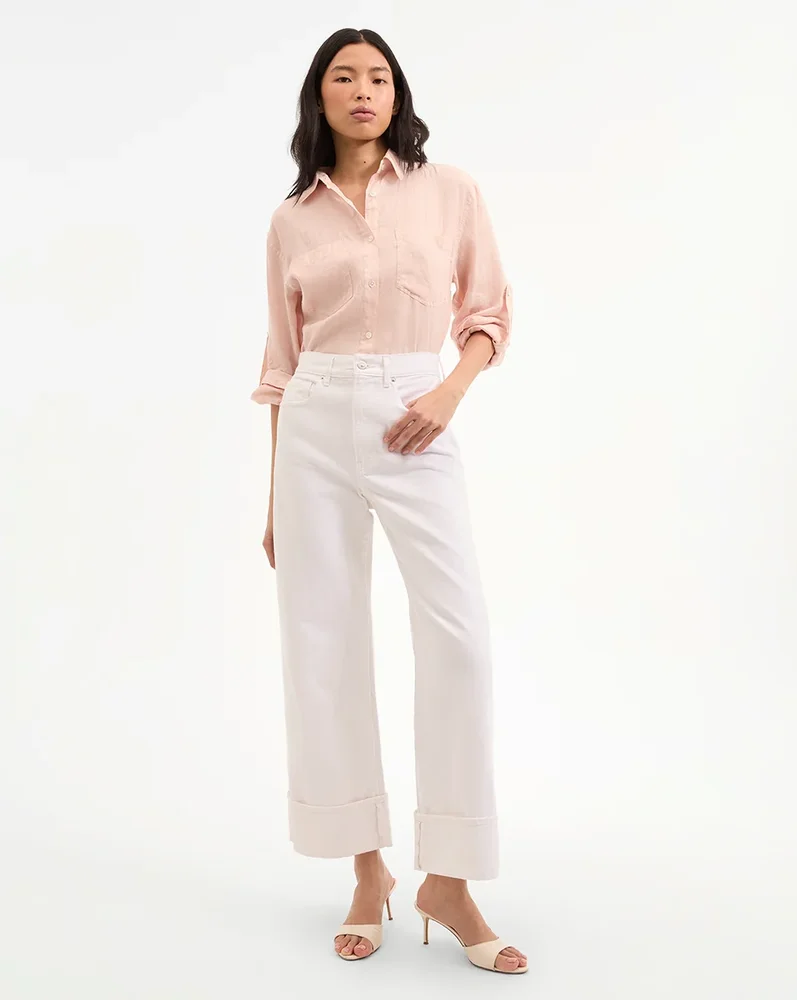Taylor Cuffed Cropped Wide-Leg Jean