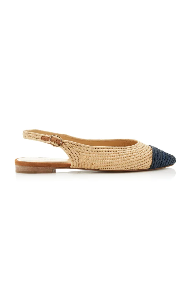 Strength Suede-Trimmed Slingback Flats