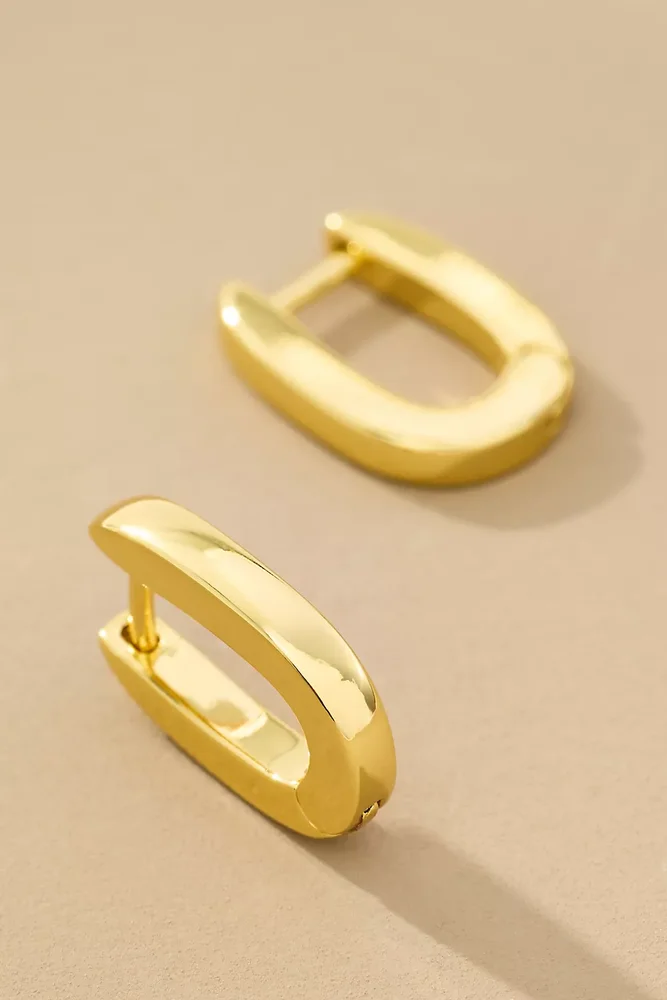 Oval Huggie Hoop Earrings