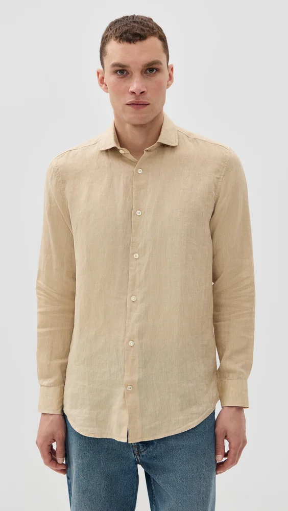 Antonio Linen Shirt (Sand Dune)
