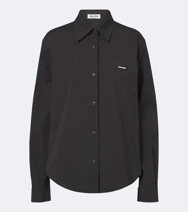 Cotton-blend poplin shirt