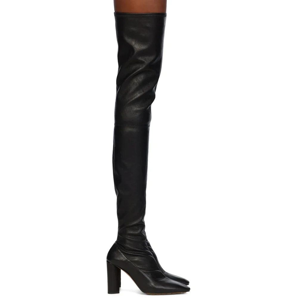 Black Tripod Over-The-Knee Boots