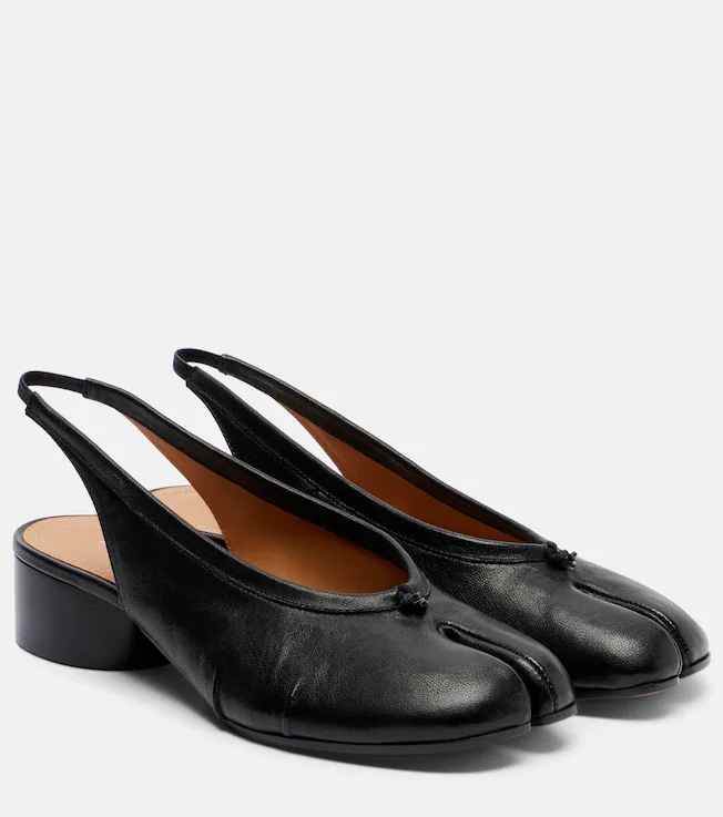 Tabi leather slingback flats