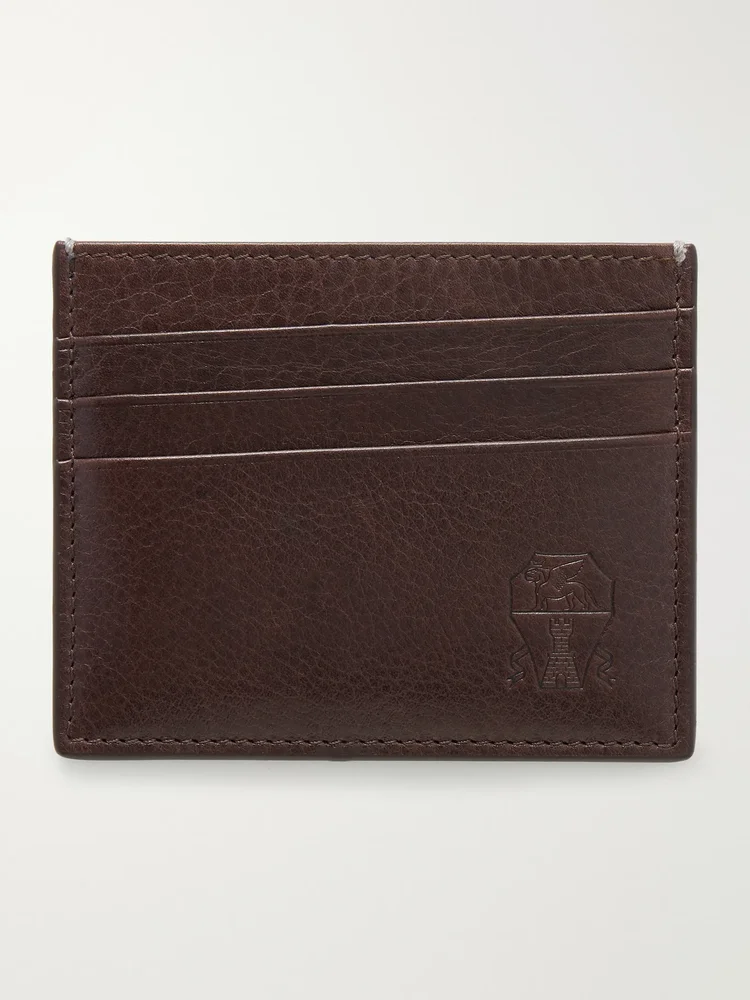 Logo-Debossed Full-Grain Leather Cardholder