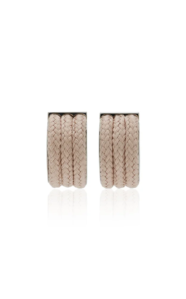 Cotton Cord Wide Hoop Earrings