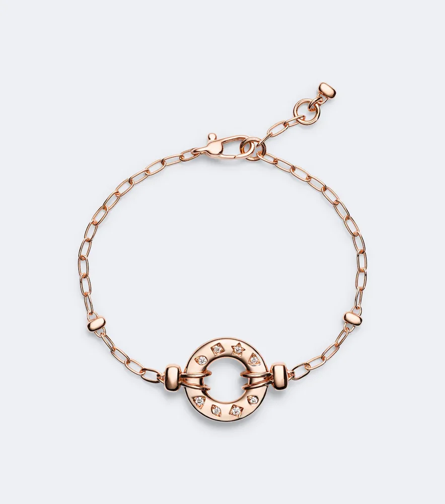 Iconica 18kt rose gold bracelet with diamonds