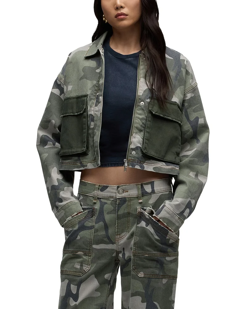 Printed Cropped Chore Jacket