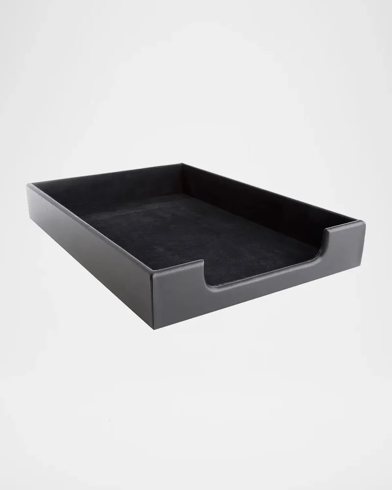 Personalized Leather Letter Desk Tray