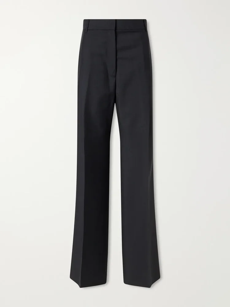 wool and mohair blend wide leg pants