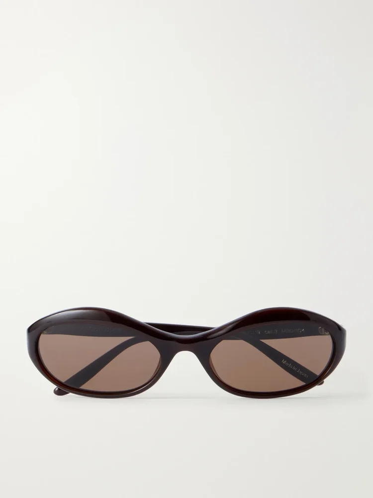 Round-frame acetate sunglasses