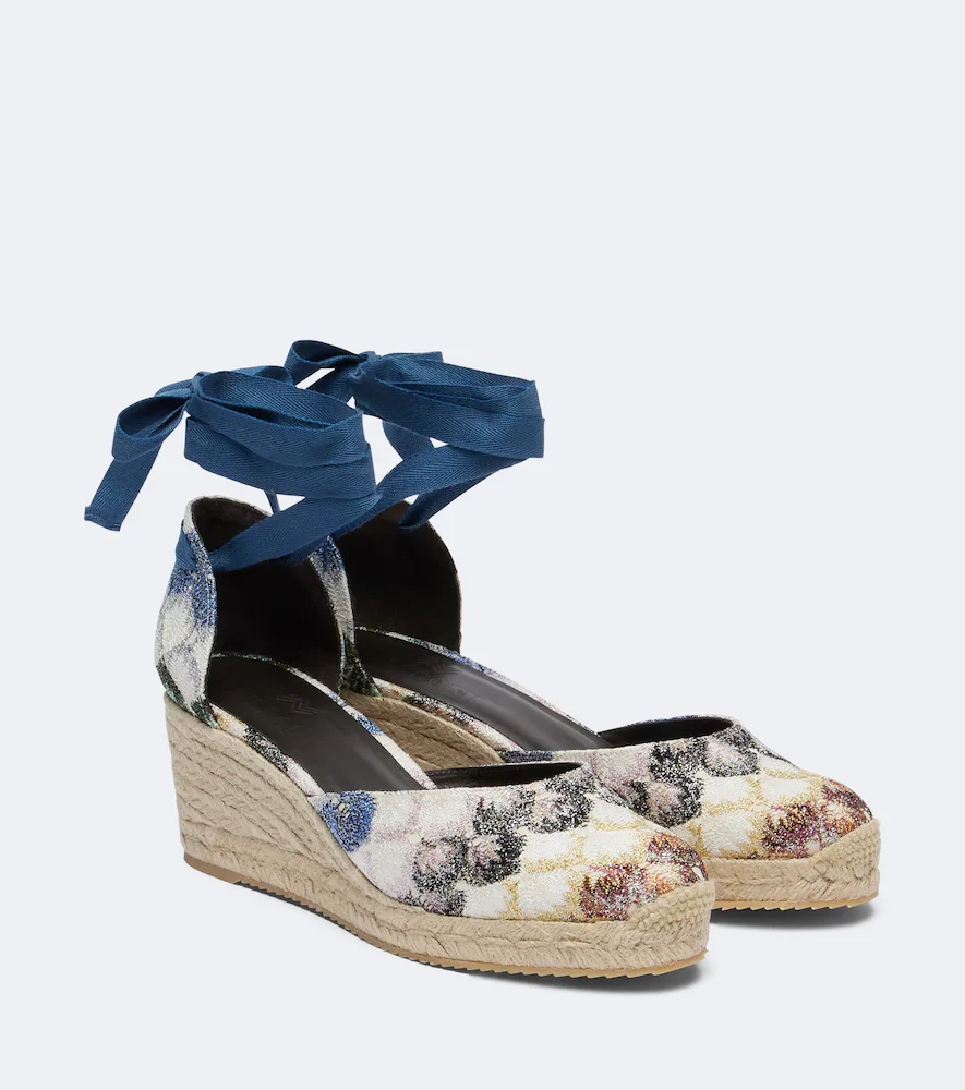 Eva lamé espadrille wedges