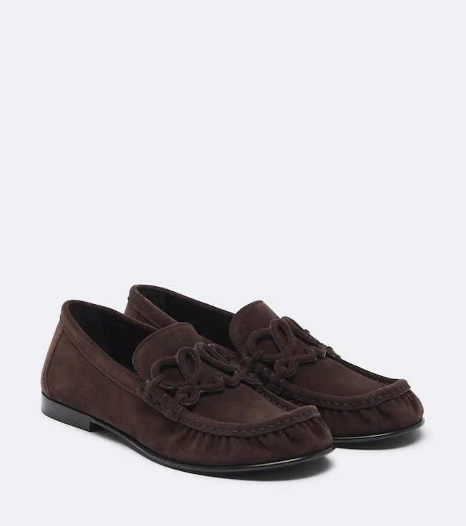 Double L suede loafers