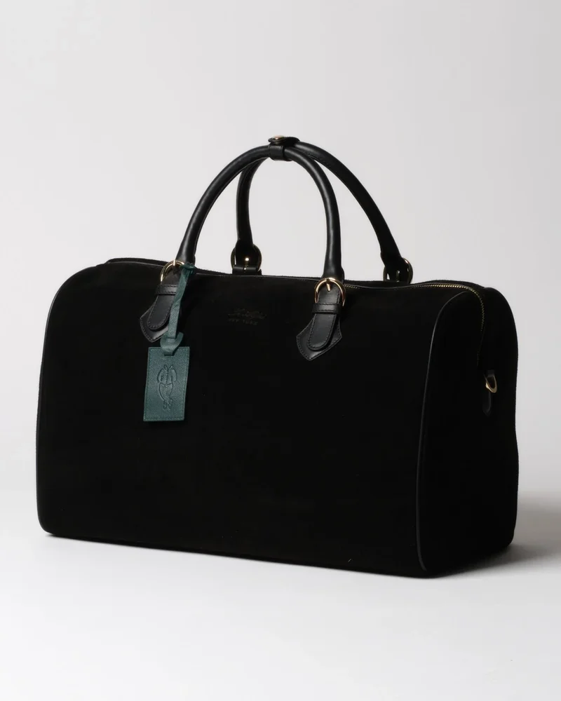 Black Suede Weekender Bag