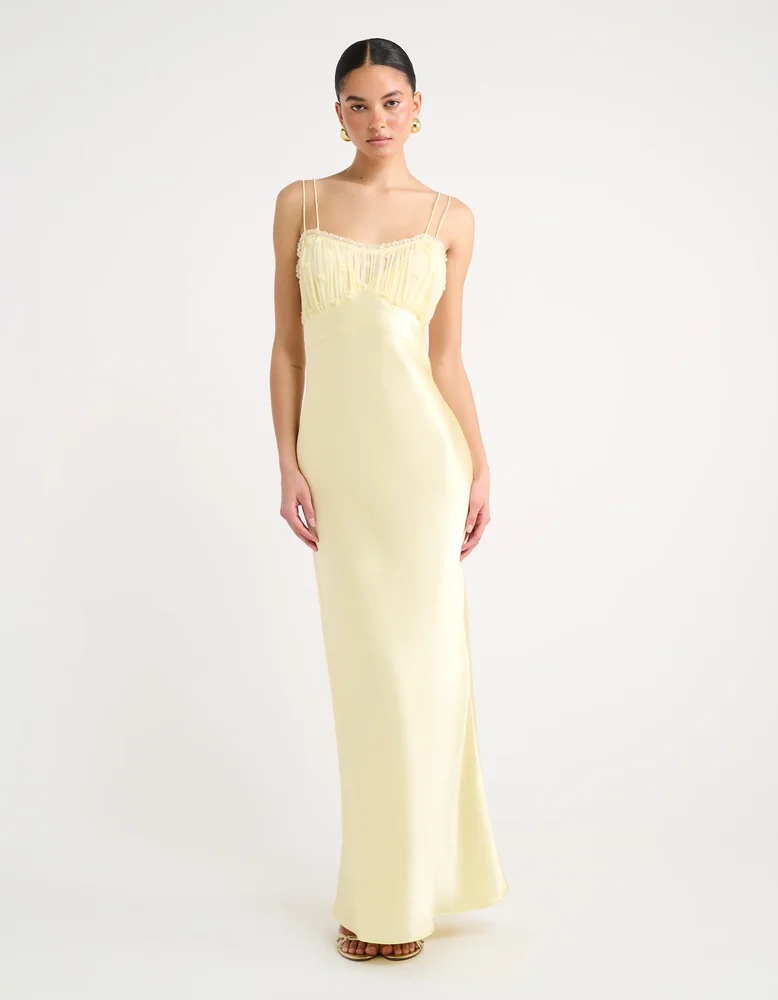 Antique Maxi Dress, Custard