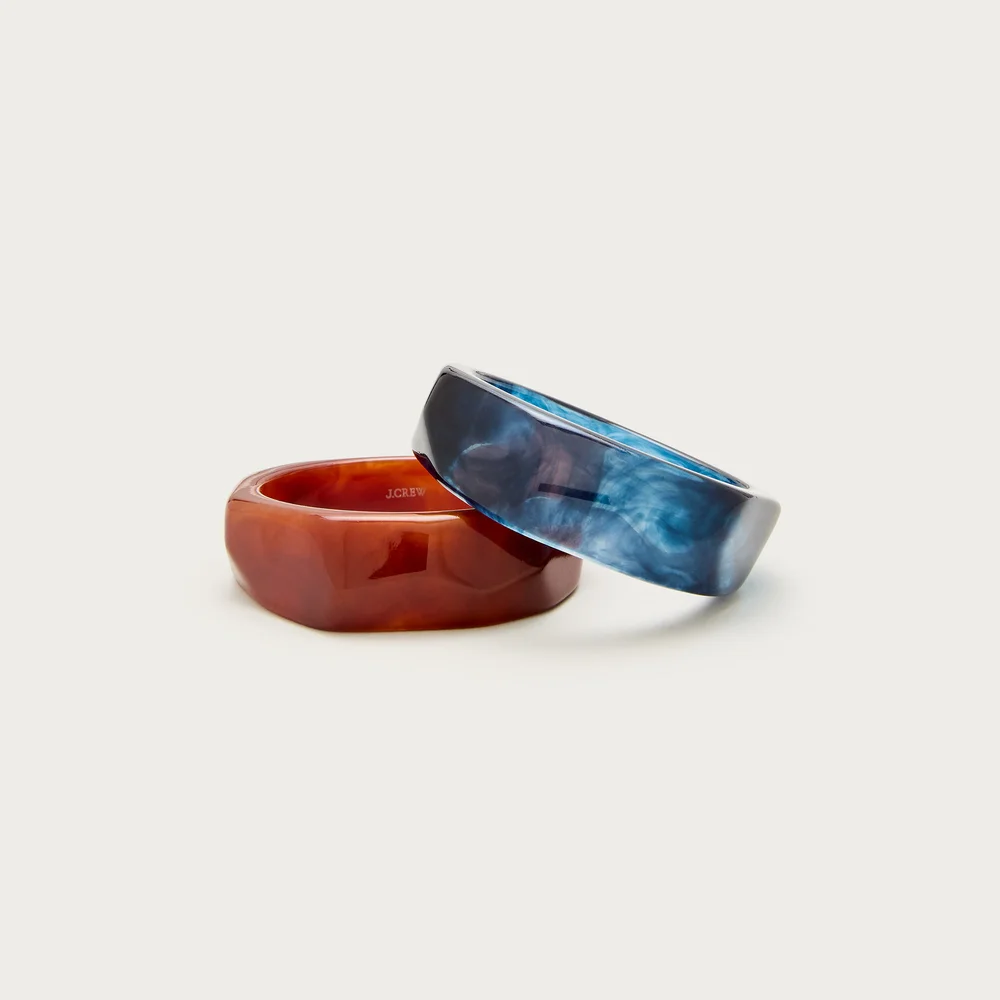 Sculptural cuff bracelets set-of-two