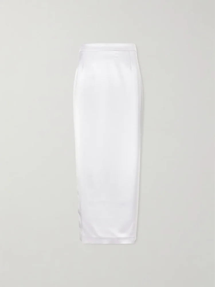 Shea satin midi skirt