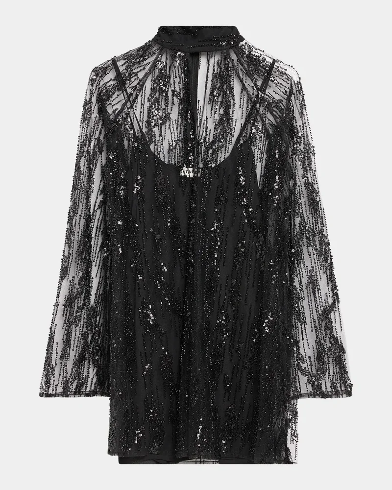 Esther Embellished Tulle Mini Dress