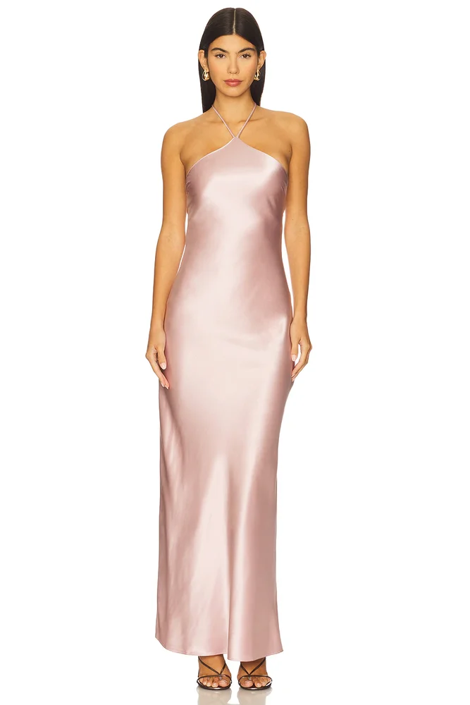 Alisa Satin Maxi Dress
