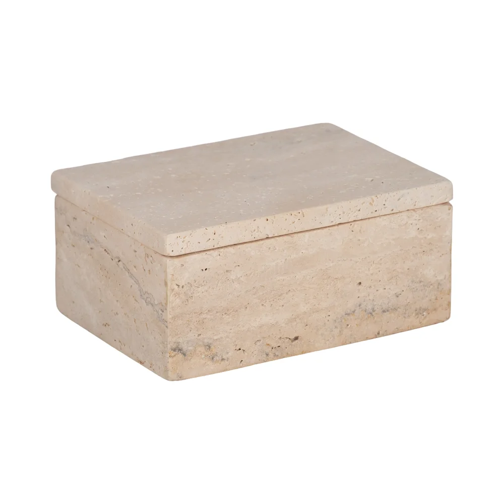 Terra Travertine Decorative Box with Lid