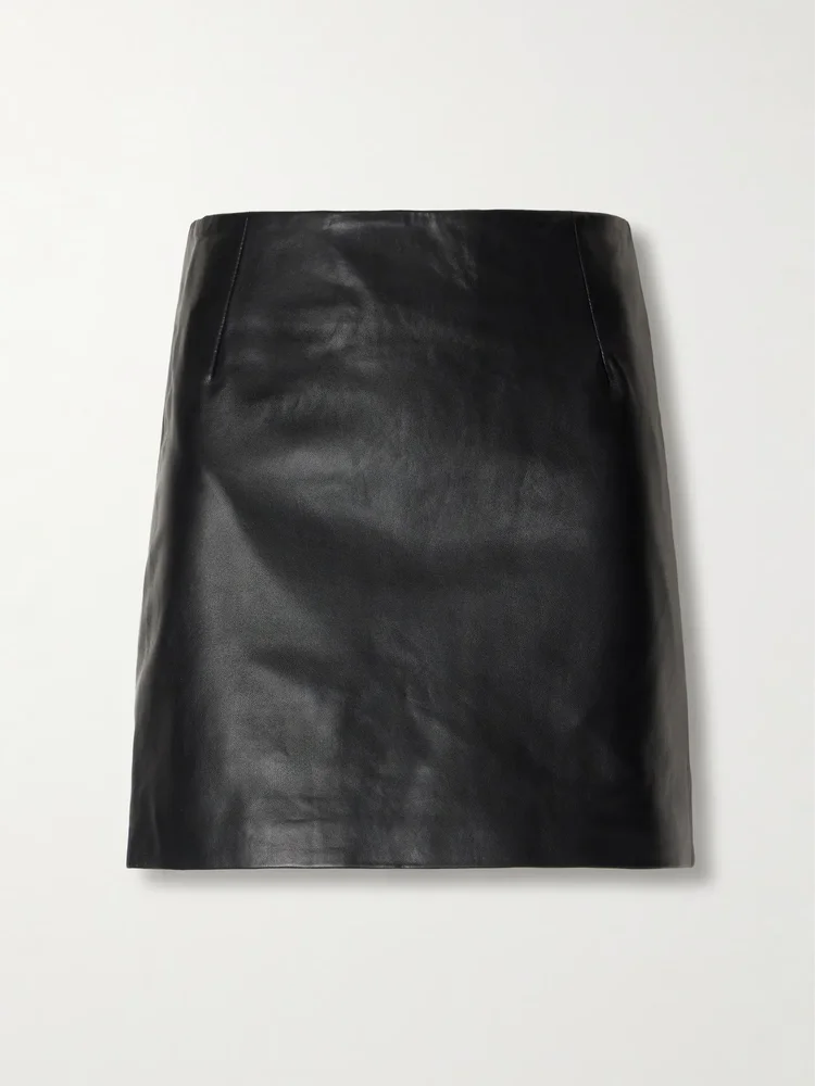 Leather mini skirt
