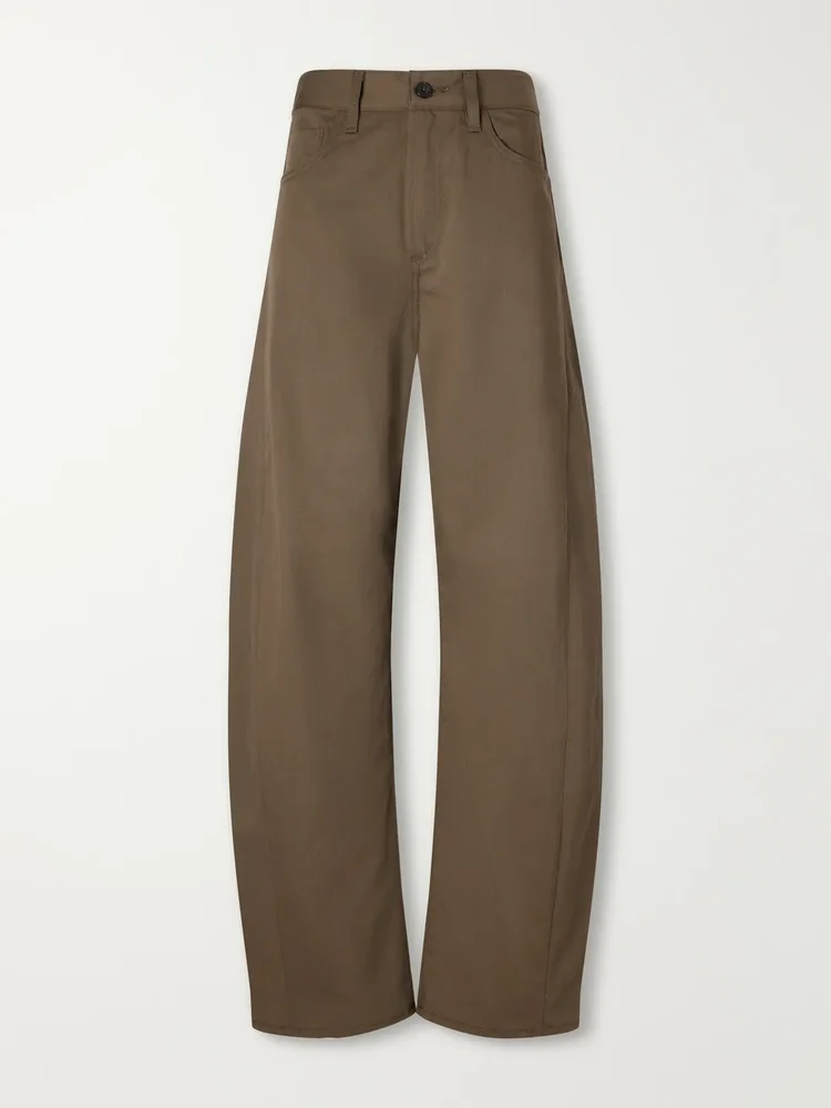 Luna cotton-twill barrel-leg pants