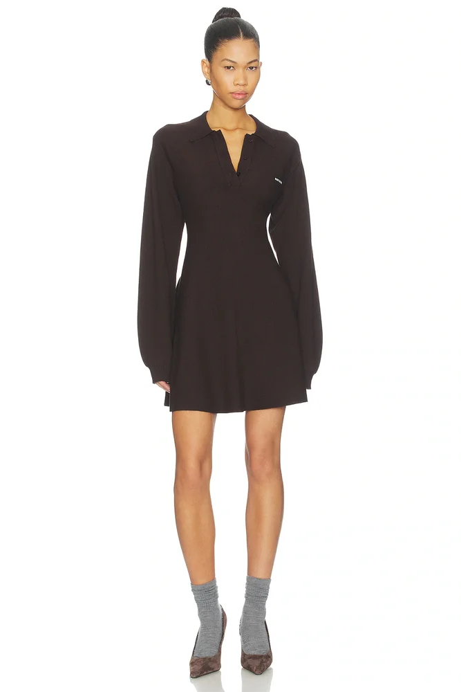 Slinky Knit Polo Dress