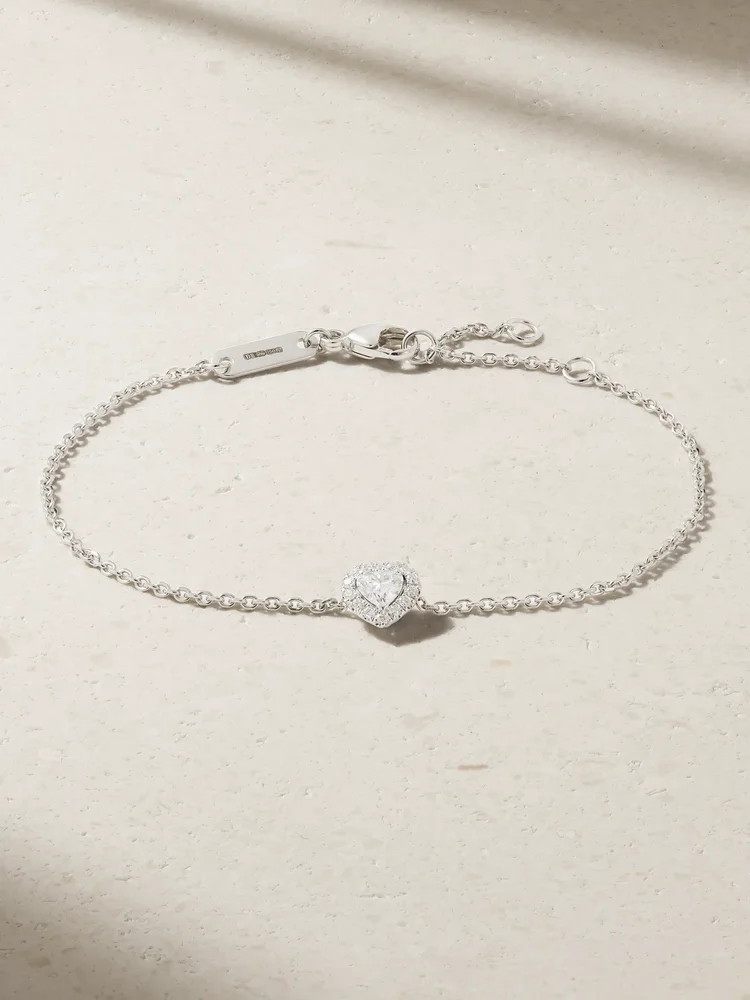 Aura Solitare 18-karat white gold diamond bracelet