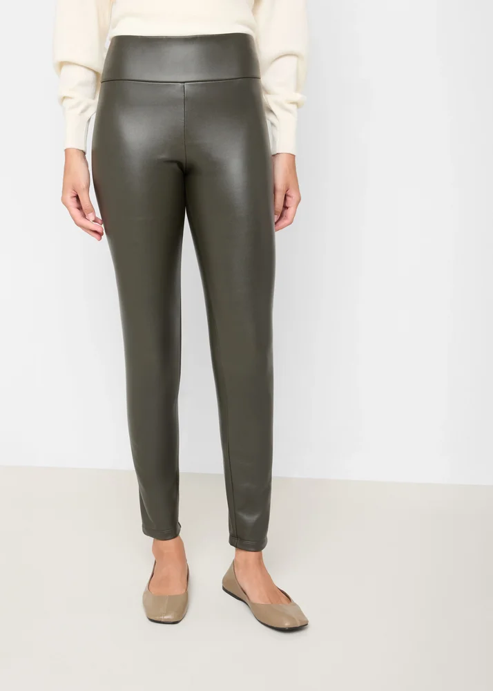 Faux Leather Thermal Leggings