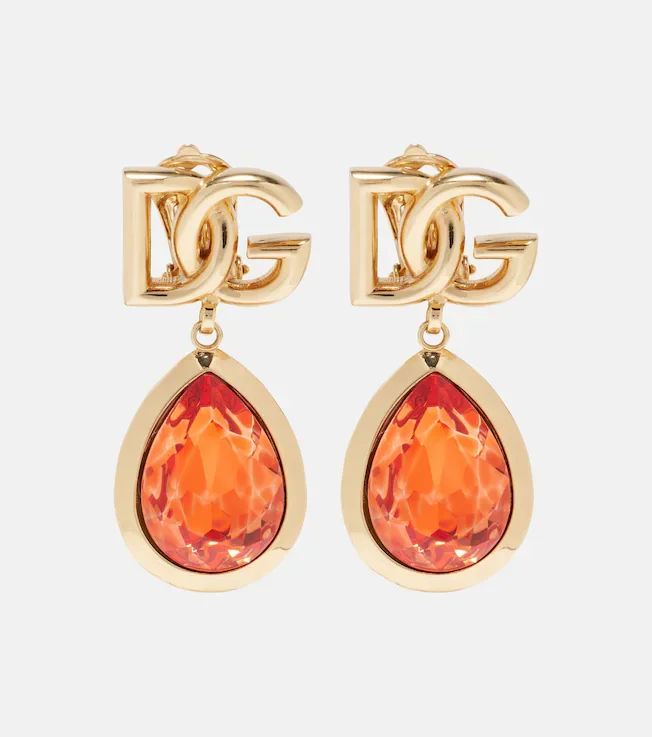 DG crystal-embellished clip-on earrings