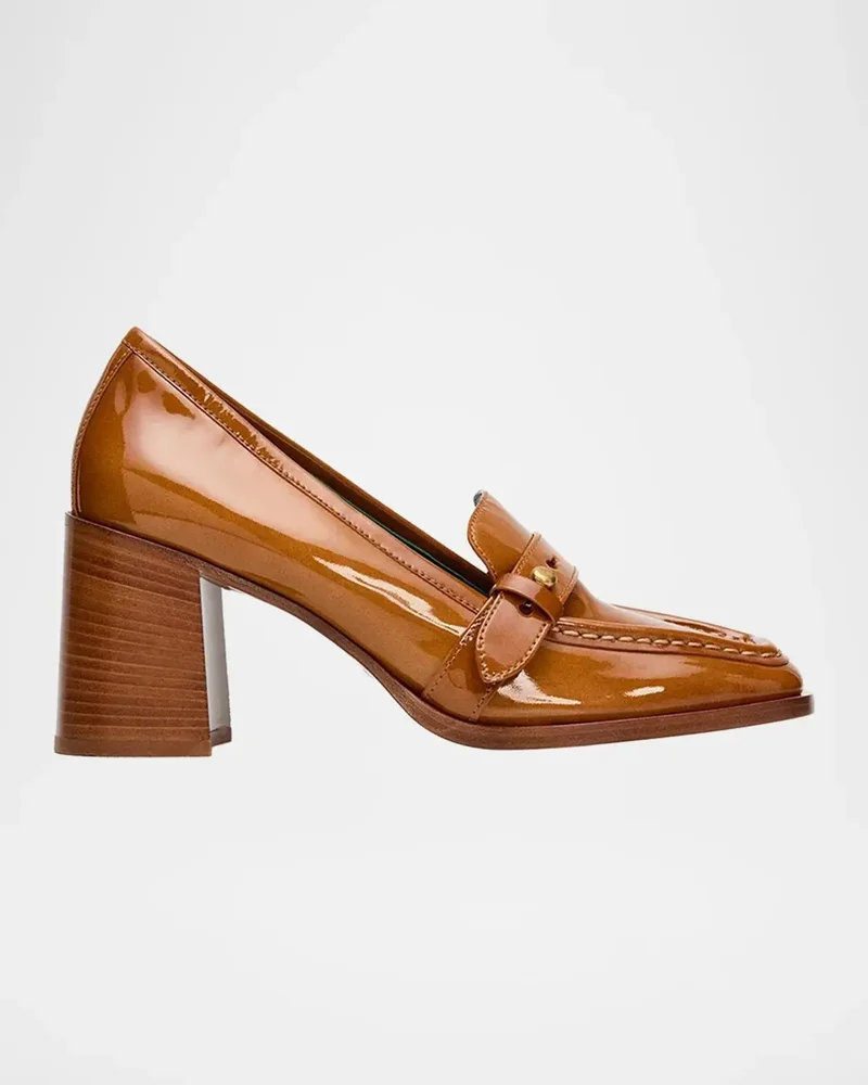 75mm Astor Patent Leather Loafer Pumps