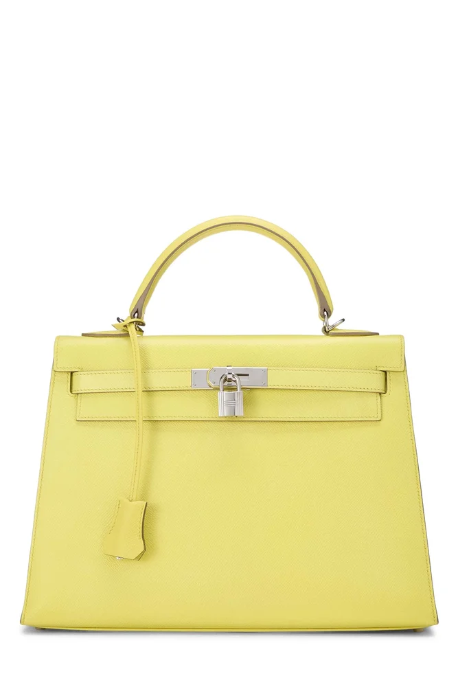 Pre-Owned Kelly Sellier 32 Lime Epsom