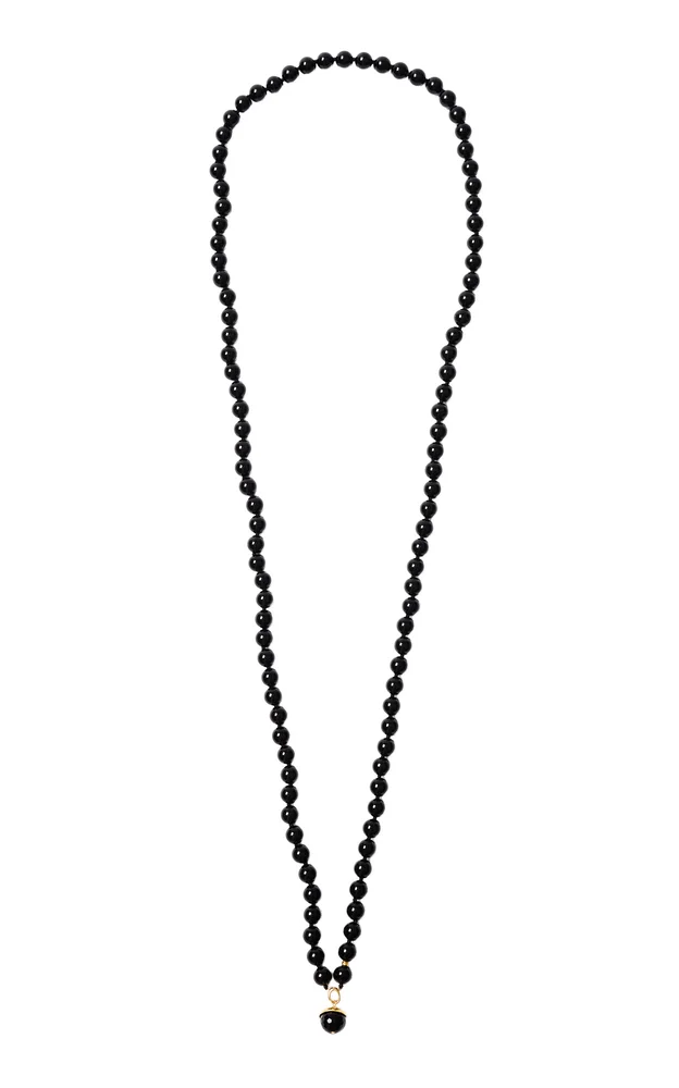 Bell 18K Gold-Plated Onyx Necklace