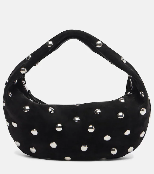 Olivia Medium studded suede tote bag