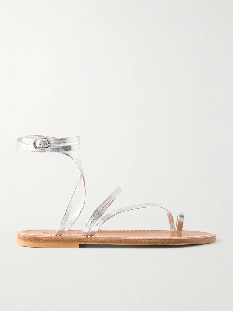 Widow metallic leather thong sandals