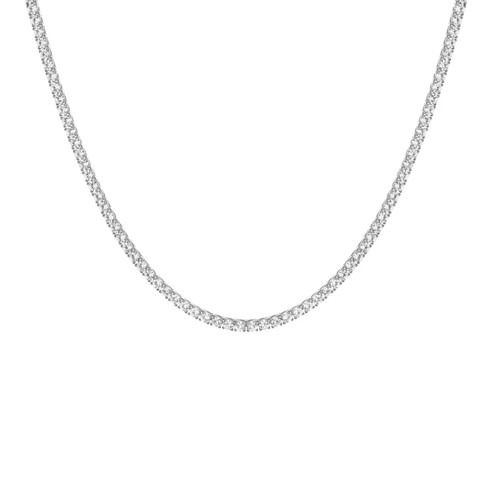 Unbreakable Lab Grown White Sapphire Tennis Necklace